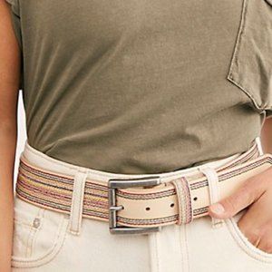 NWT free people rainbow stitched belt